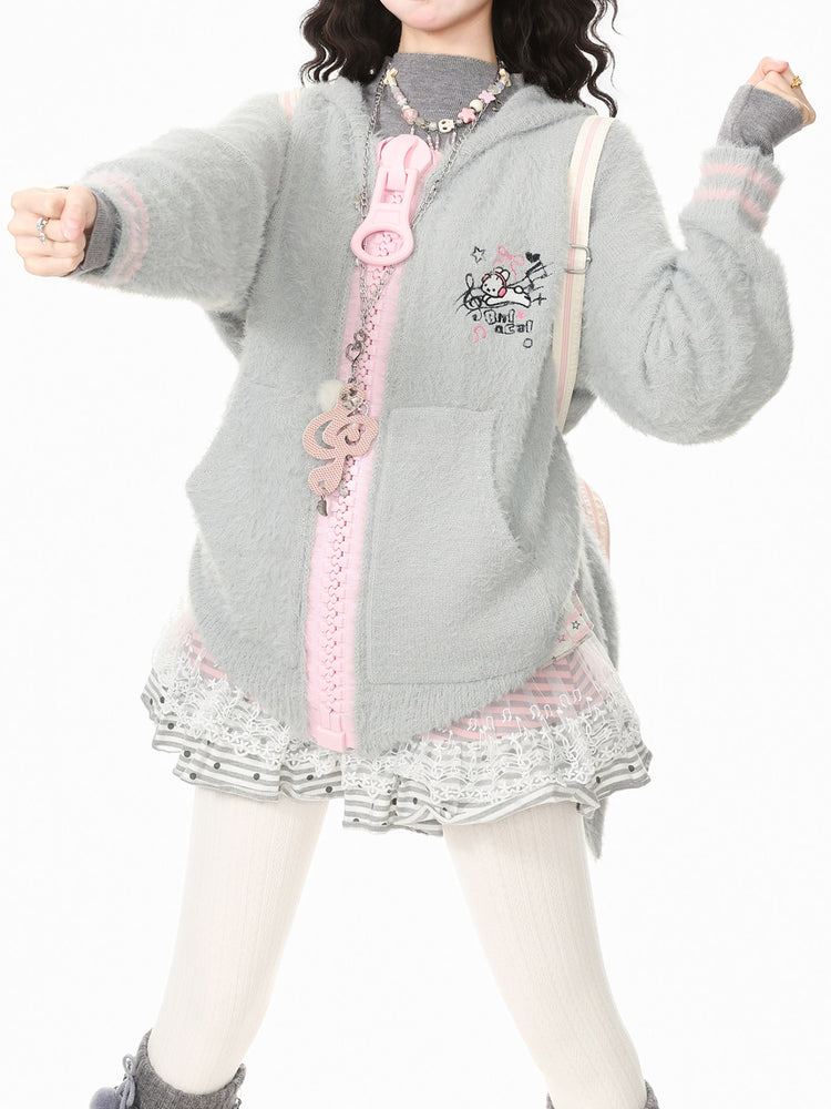 Kitty Melody Mohair Hoodies-Outerwear-ntbhshop