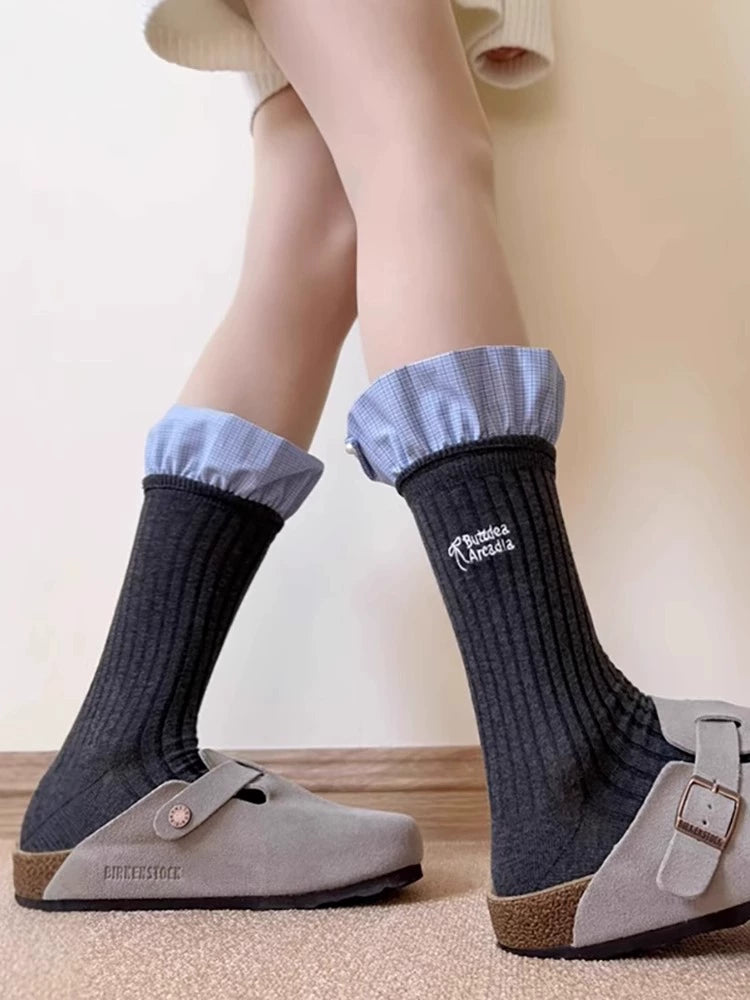 Ruffle Collar Crew Socks-ntbhshop
