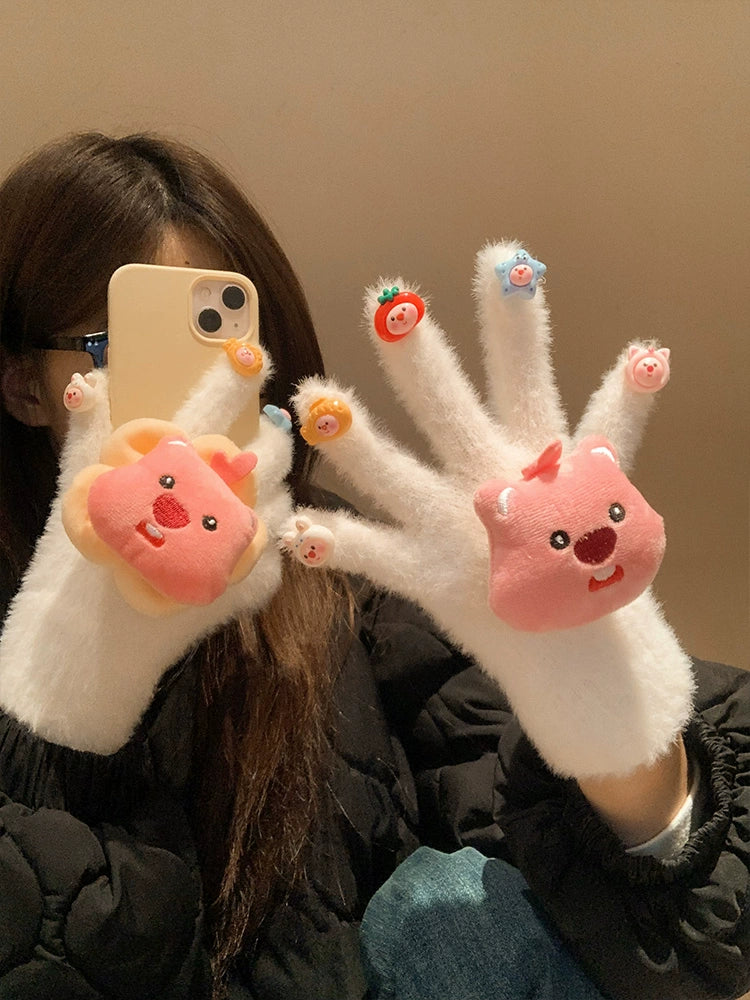 Loopy Fuzzy Cozy Tap Gloves-ntbhshop