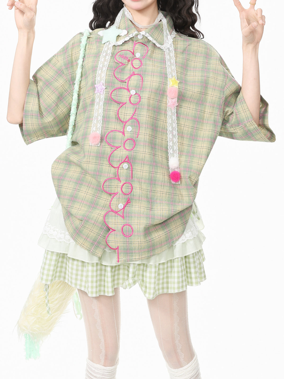 Garden Giggle Plaid Shirt-Tops-ntbhshop