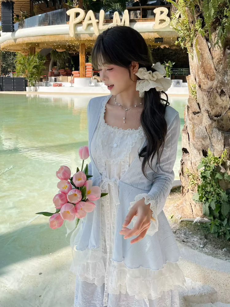 Spring Petal Lace Layer Dress-Dresses-ntbhshop