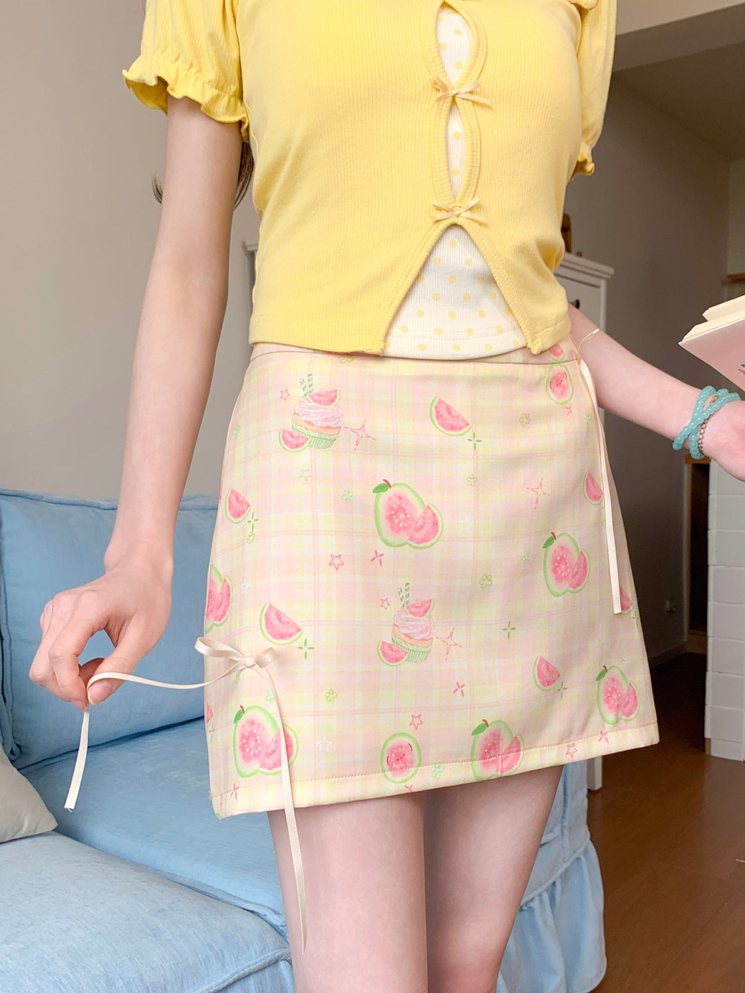 Guava Soda Wrap Skirt-Bottoms-ntbhshop