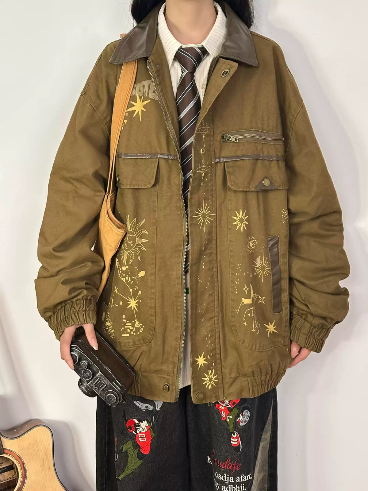 Golden Constellation Cargo Jacket-Outerwear-ntbhshop