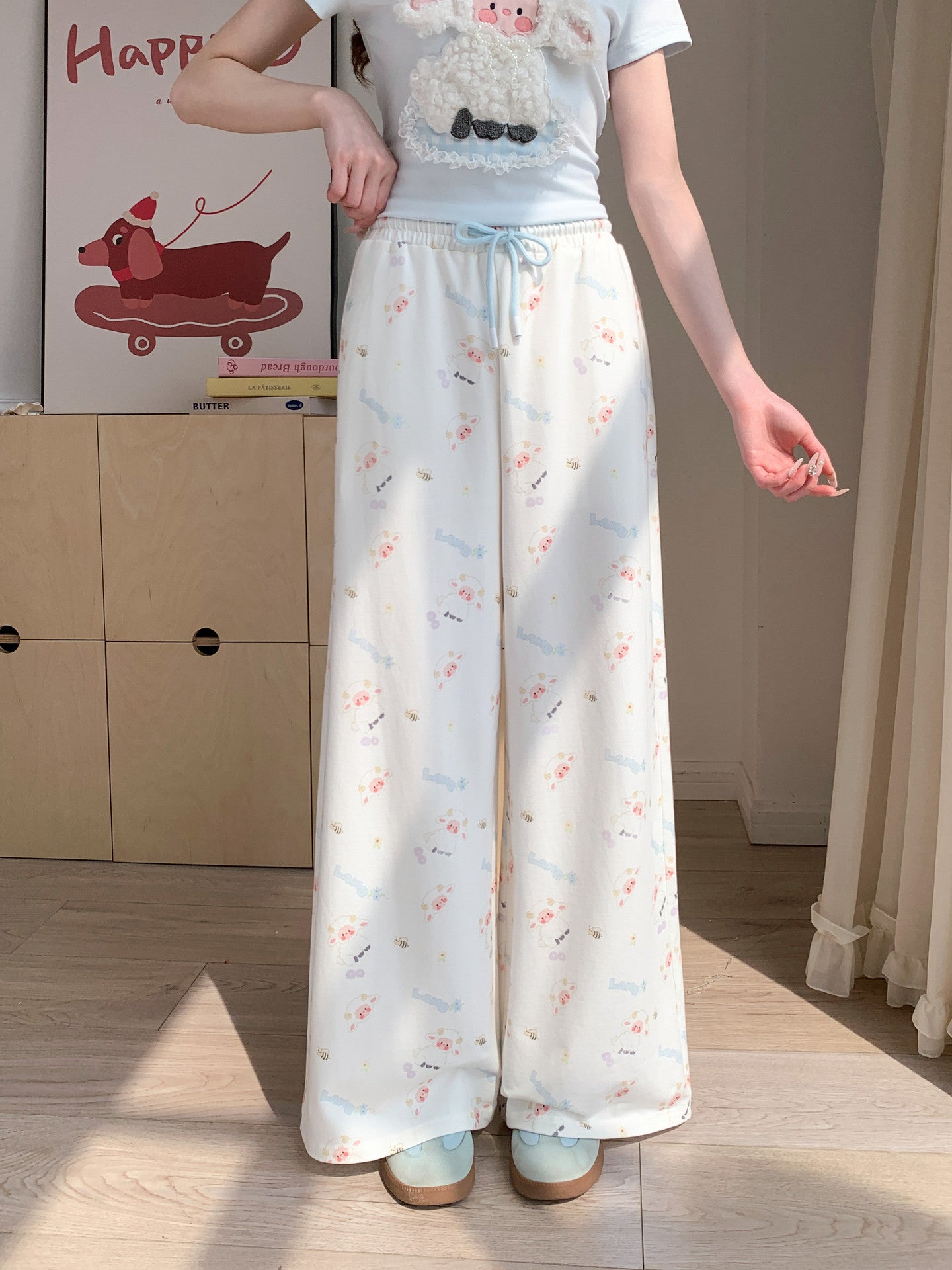 Cloud Lamb Wide Pants-Bottoms-ntbhshop