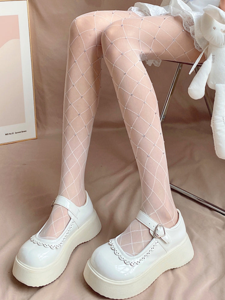Crystal Lattice Glam Sheer Tights-ntbhshop