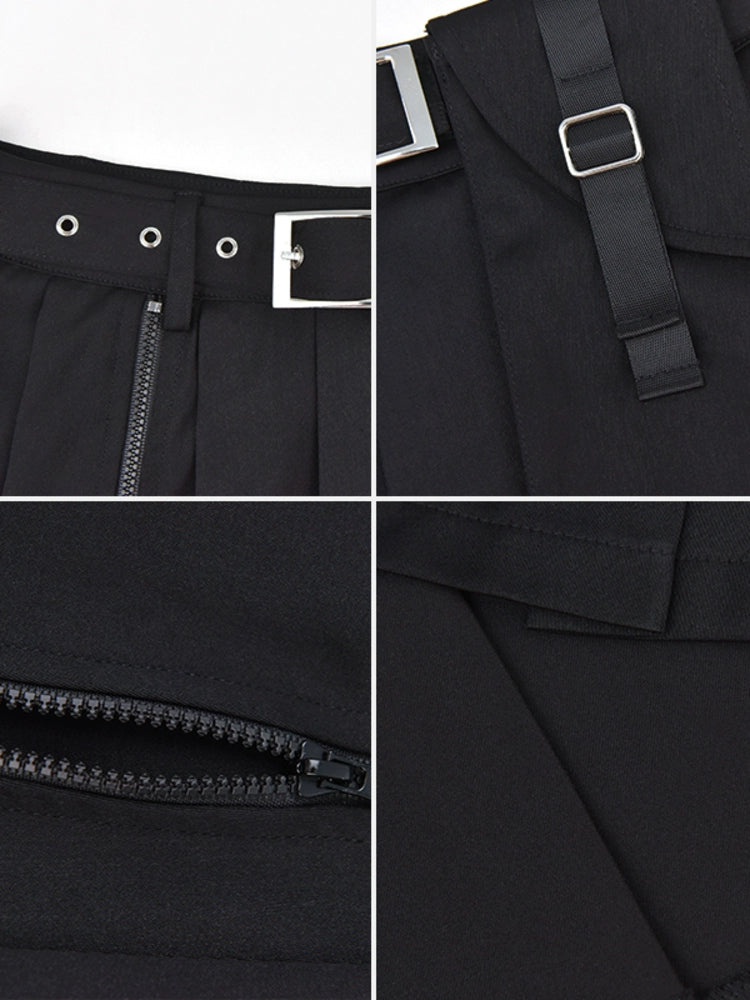 Midnight Pocket Pleated Skirt-Sets-ntbhshop