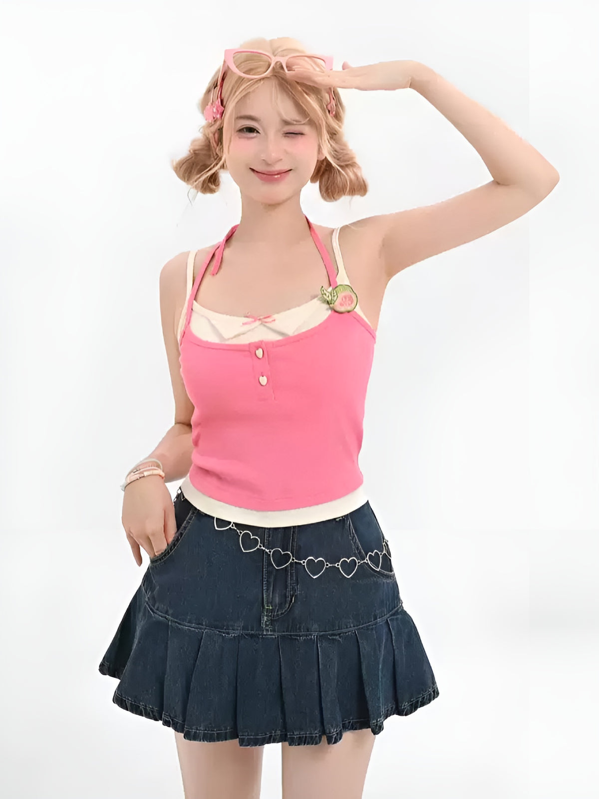 Guava Ribbed Bra Camisole-Tops-ntbhshop