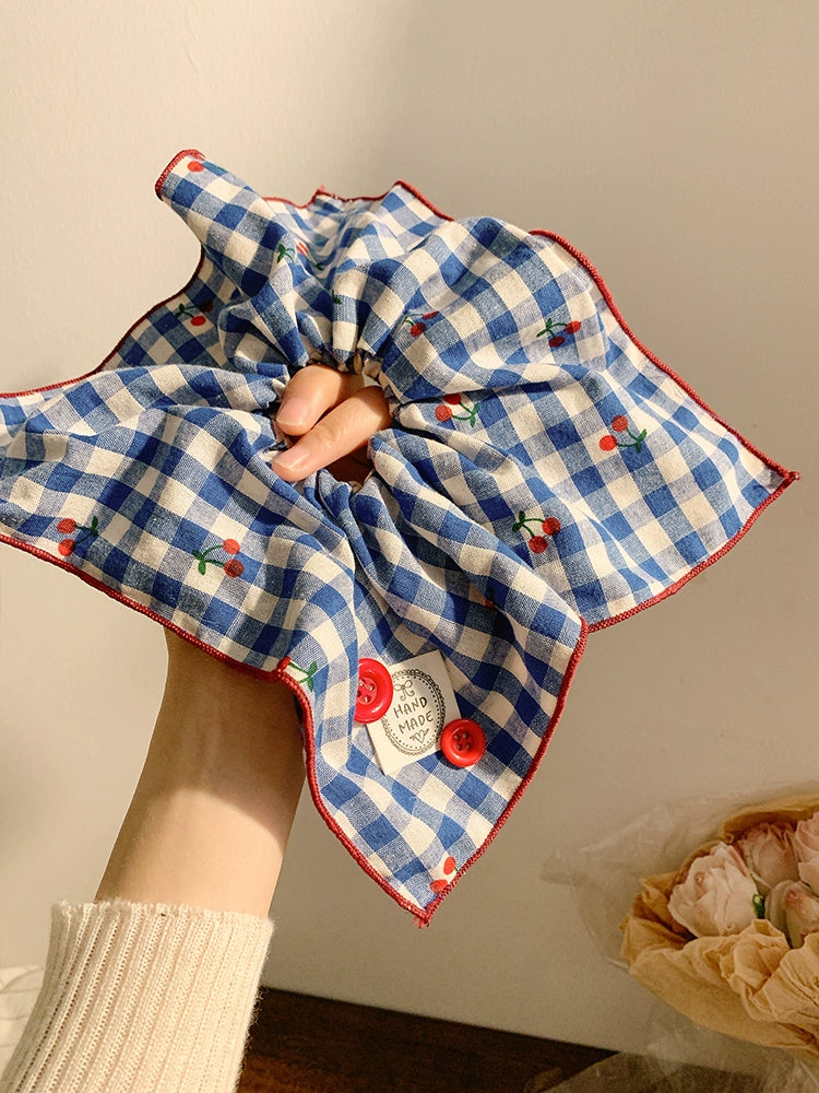 Cherry Picnic Oversized Square Scrunchie-ntbhshop