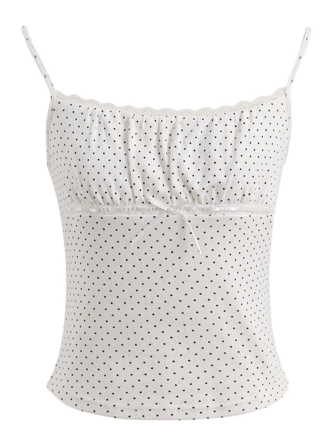 Polka Lace Cotton Cami-Tops-ntbhshop