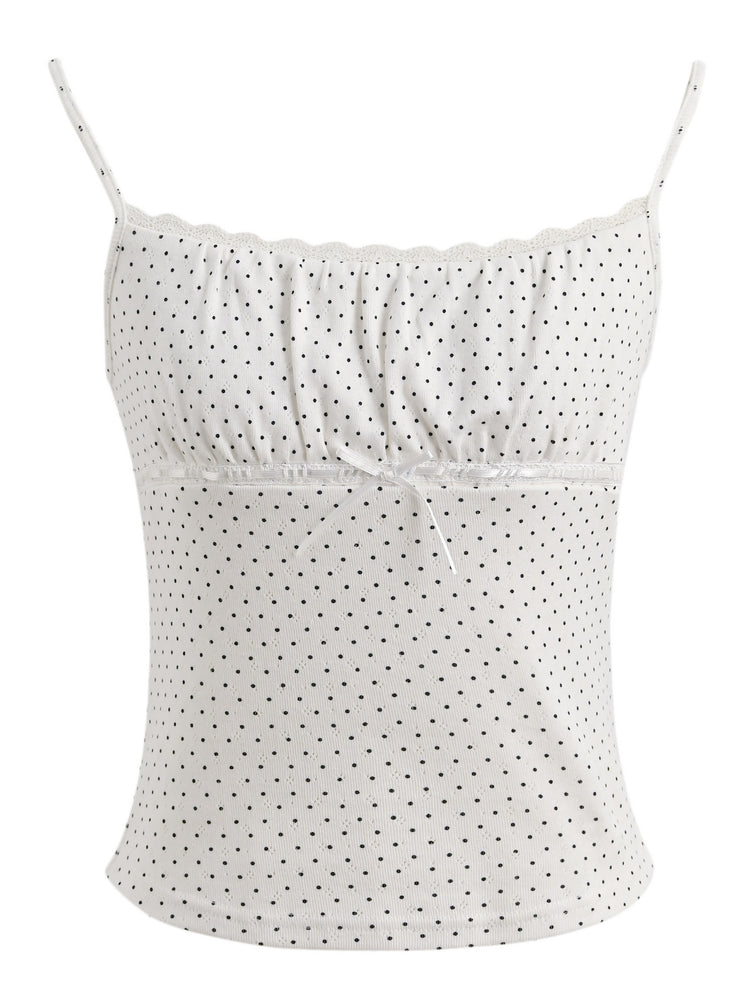 Polka Lace Cotton Cami-Tops-ntbhshop