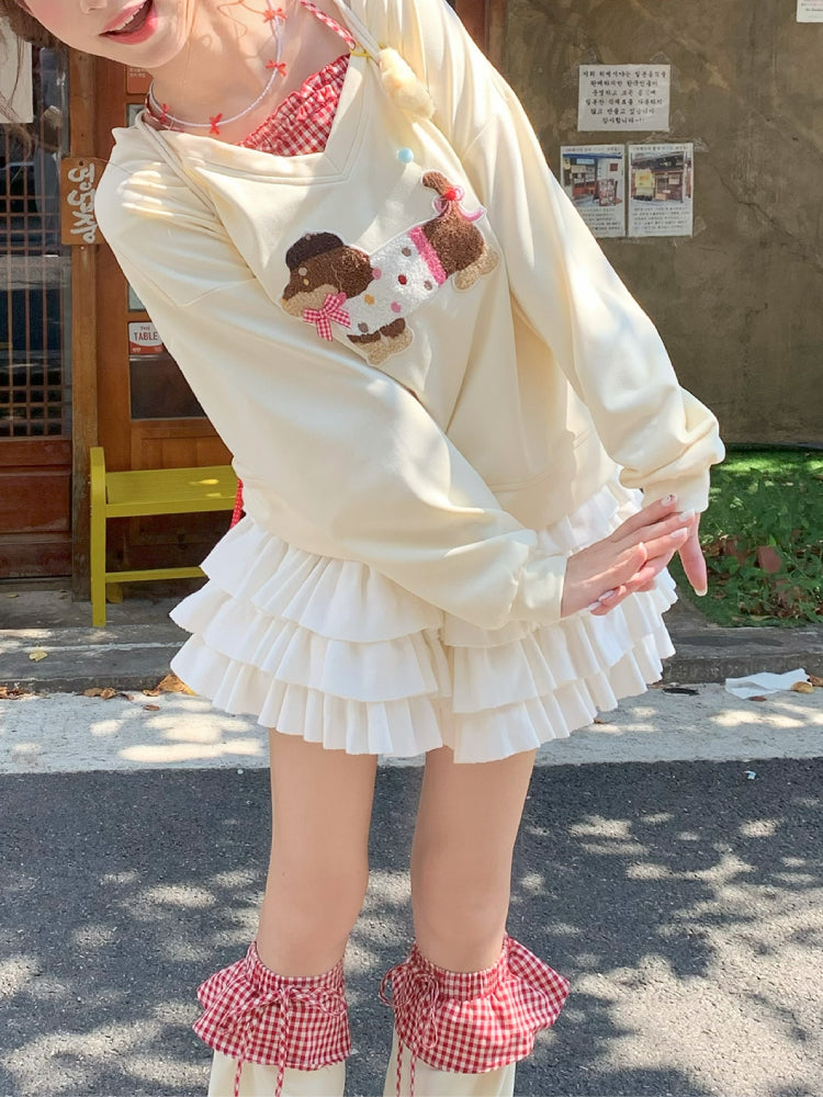 Cream Puff Pup Halter Sweatshirt & Pettiskirt-ntbhshop