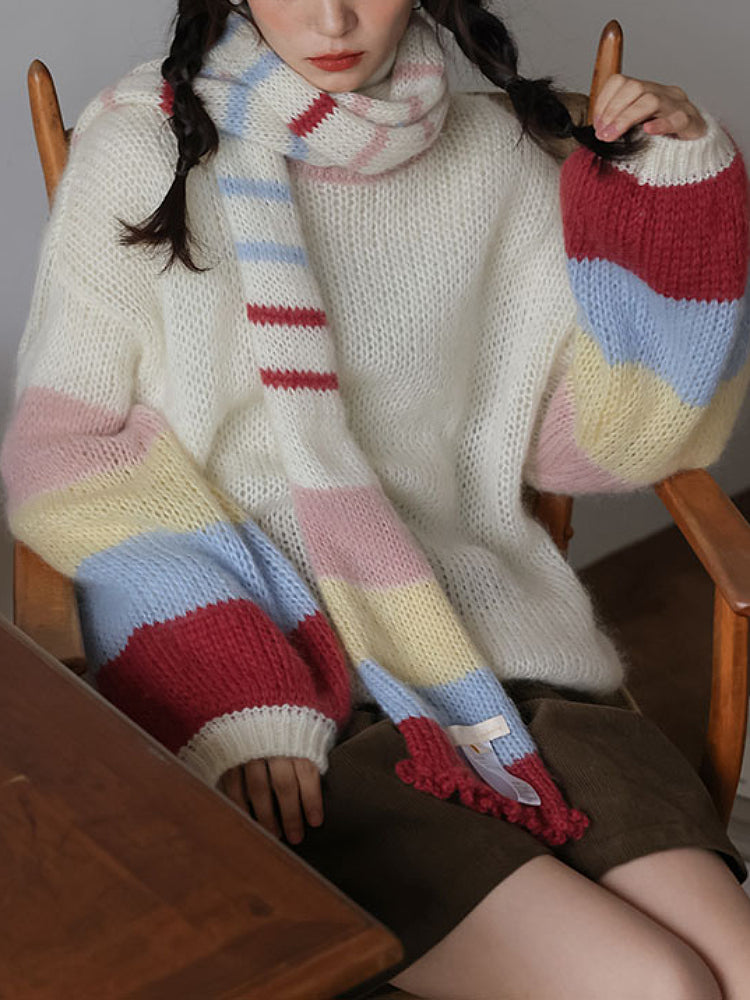 Sunday Sketchbook Colorblock Knit Sweater-ntbhshop