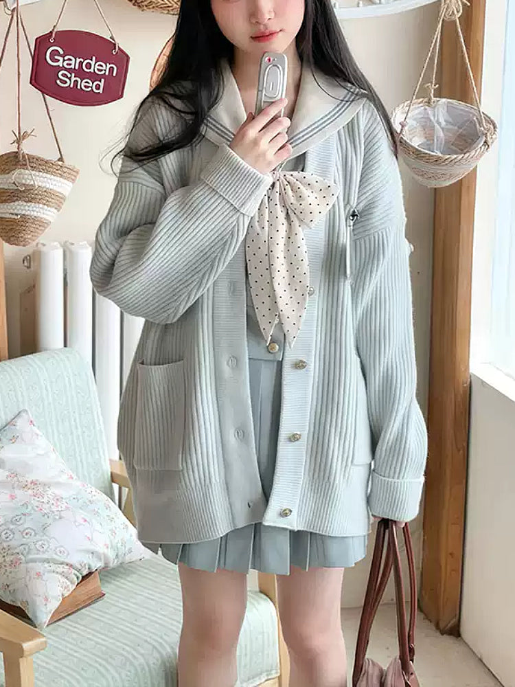 Sakura Petals Knit Cardigans-ntbhshop
