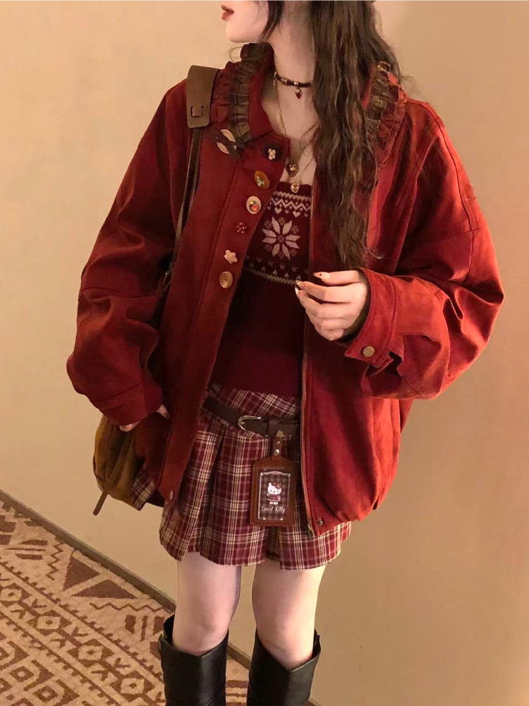 Maillard Vintage Button Suede Jackets-Outerwear-ntbhshop