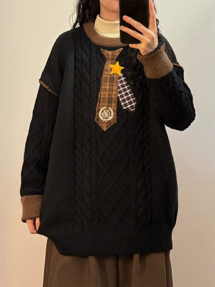 Old Grimoire Tie Knit Sweaters-Tops-ntbhshop