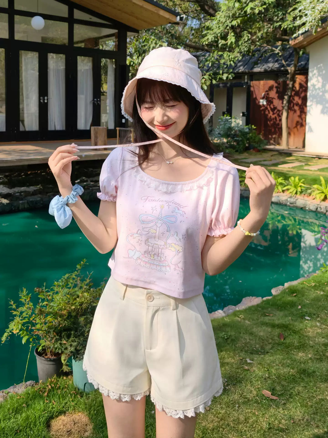 Fantasyland Lace Puff Top-Tops-ntbhshop