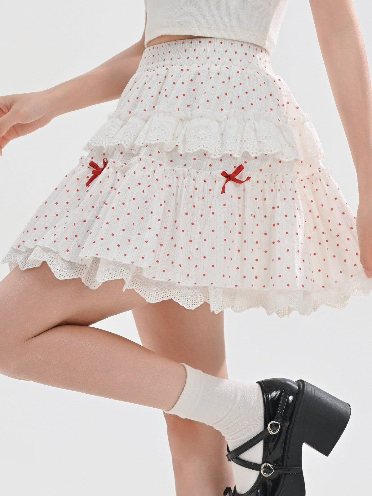 Cherry Dot Cake Skirt-Bottoms-ntbhshop