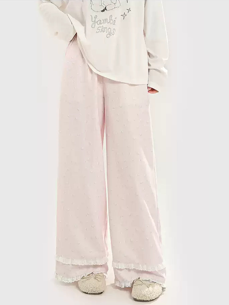 Sugar Bloom Lace Lounge Pants-Bottoms-ntbhshop