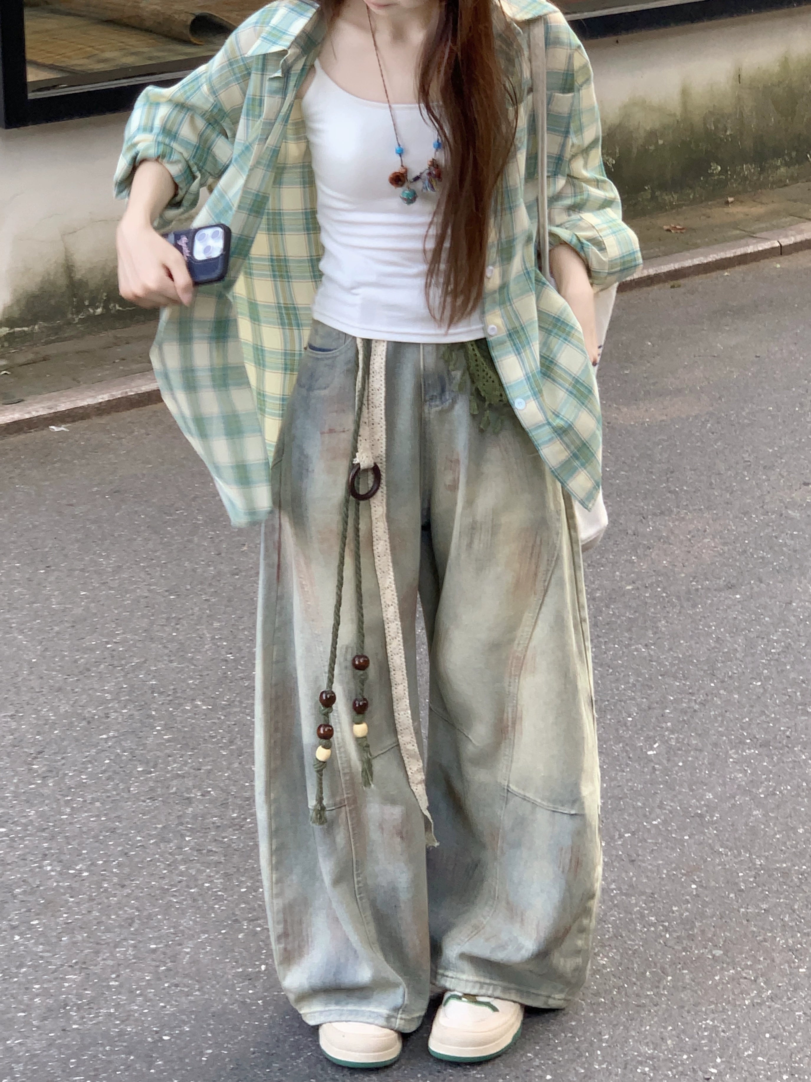 Green Breeze Retro Check Shirt-ntbhshop