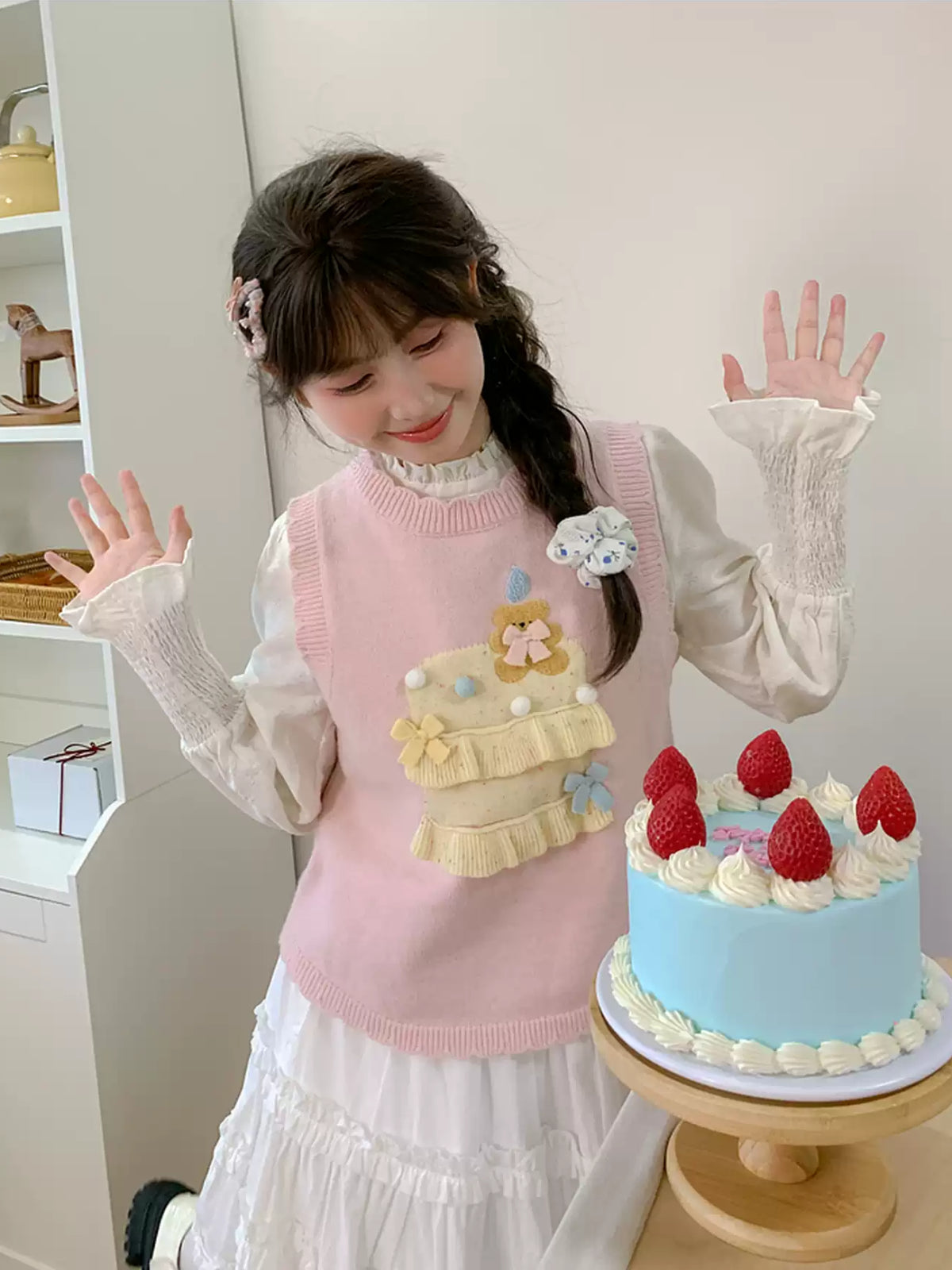 Cake Shop Daydream Knit Vest-Outerwear-ntbhshop