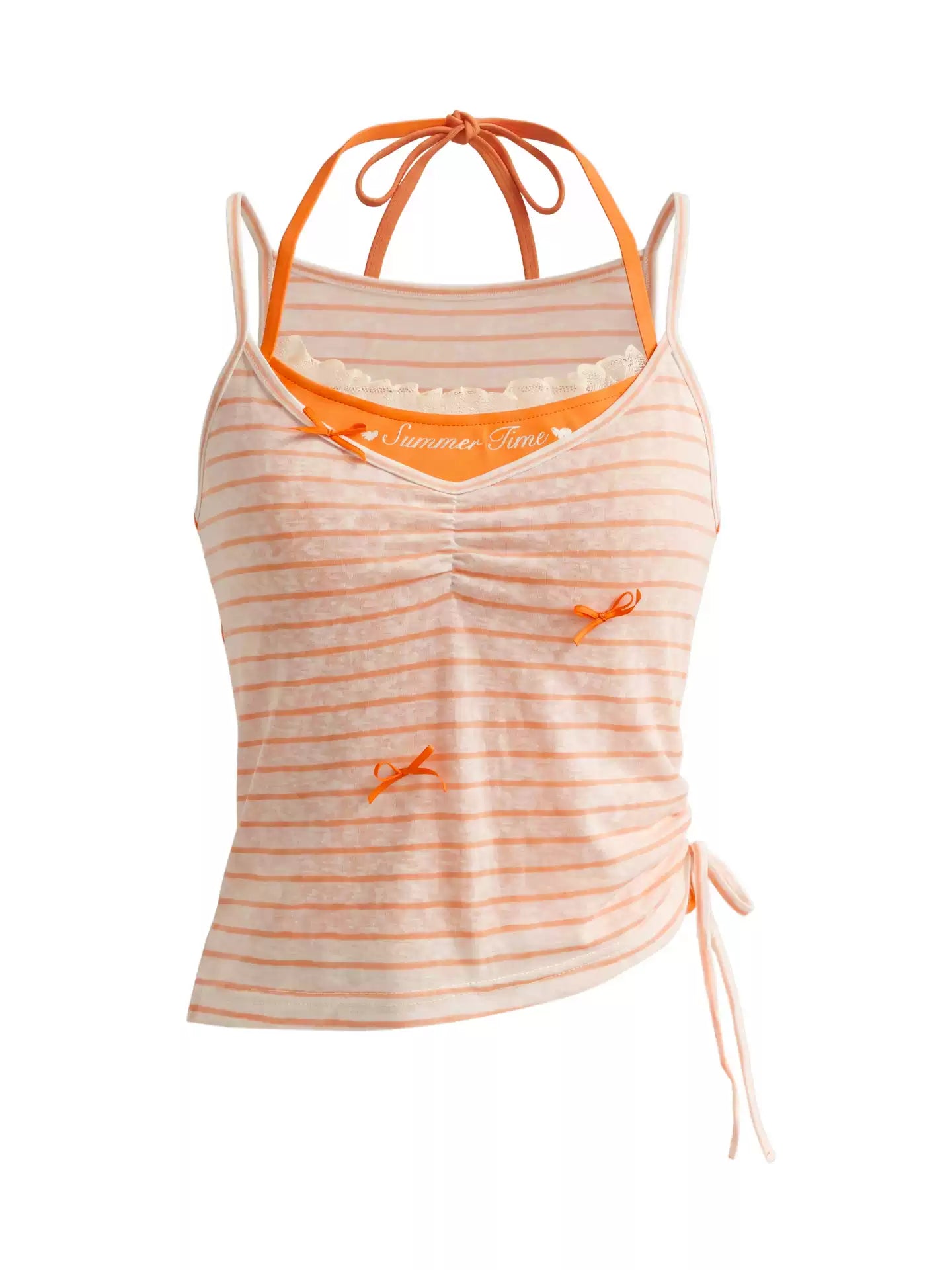 Orange Candy Layer Bra Camisole-Tops-ntbhshop