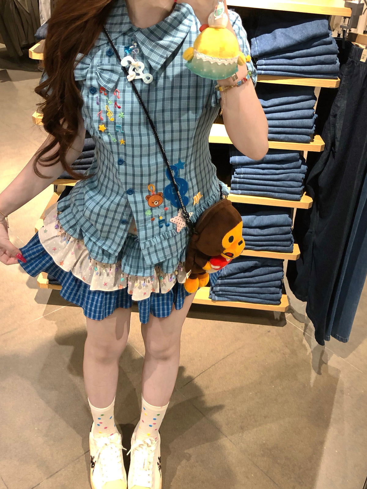 Bear Beat Plaid Shirts-Tops-ntbhshop