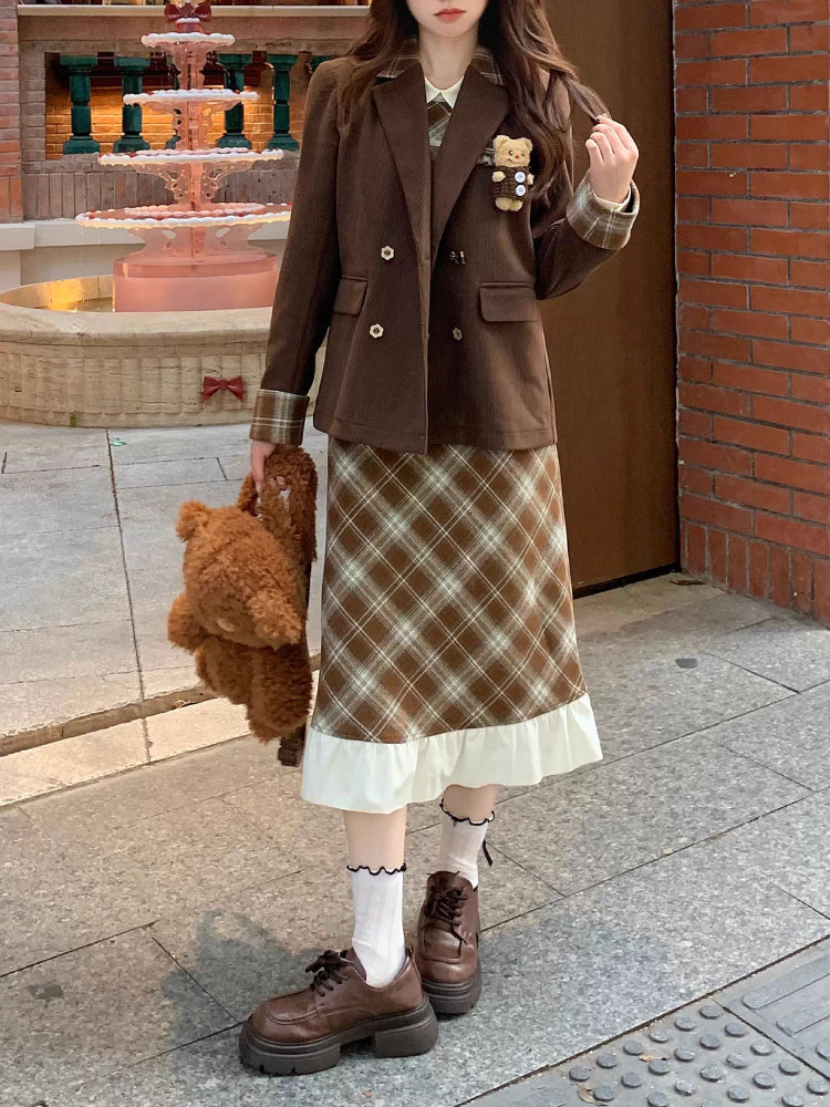 Maple Latte Academia Blazer & Dresses-ntbhshop