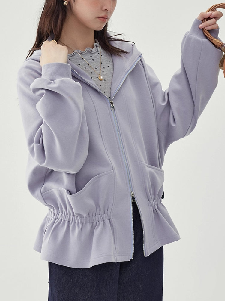 Lavender Cloud Elastic Hooded Jacket-ntbhshop