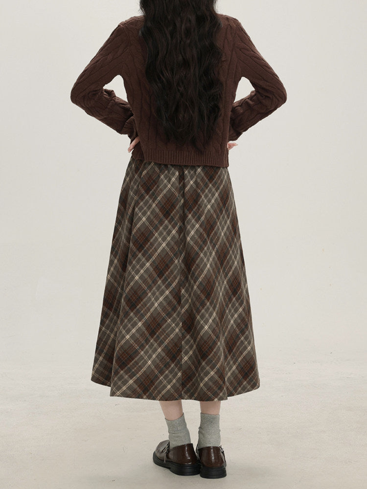 Autumn Poetry Cardigan Top & Midi Skirt-Sets-ntbhshop