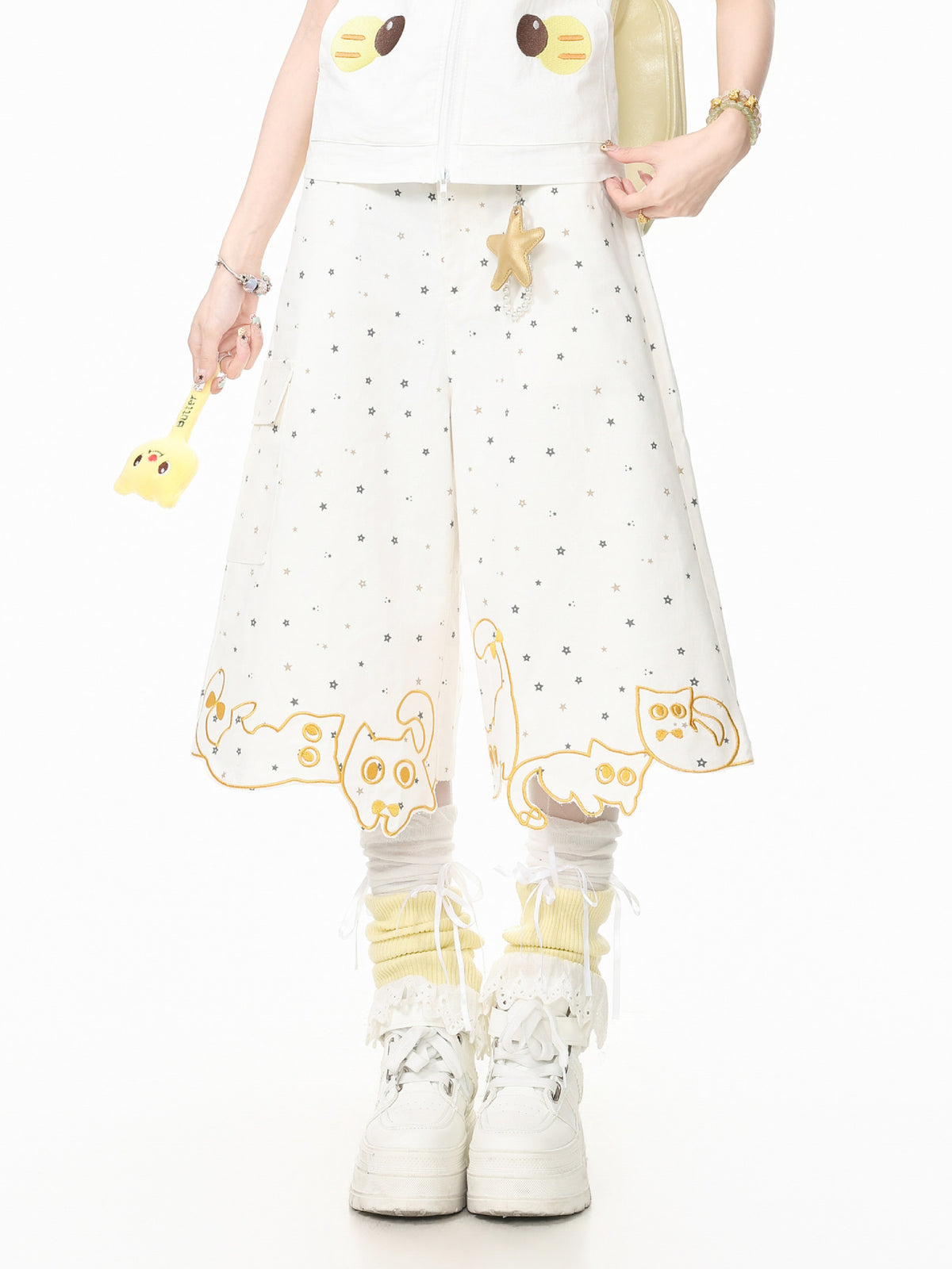 Whimsy Kitty Capri Pants-Bottoms-ntbhshop