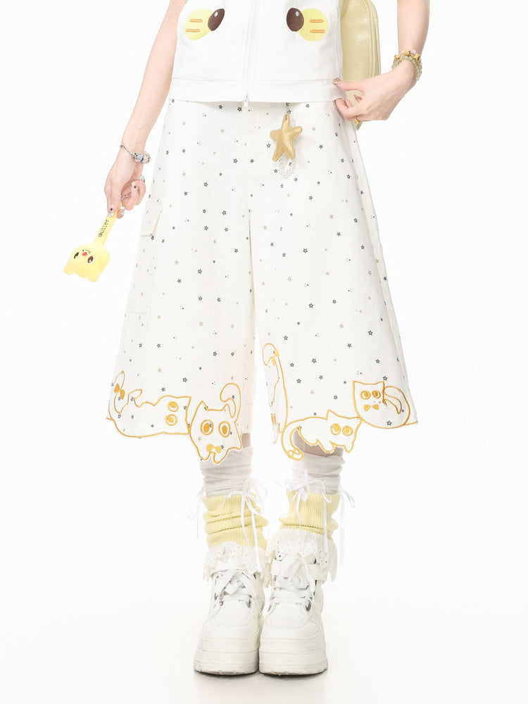 Whimsy Kitty Capri Pants-Bottoms-ntbhshop