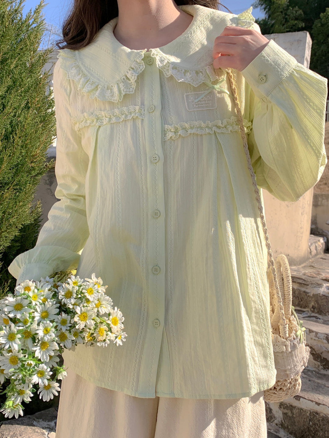 Spring Meadow Lace Blouse-Tops-ntbhshop