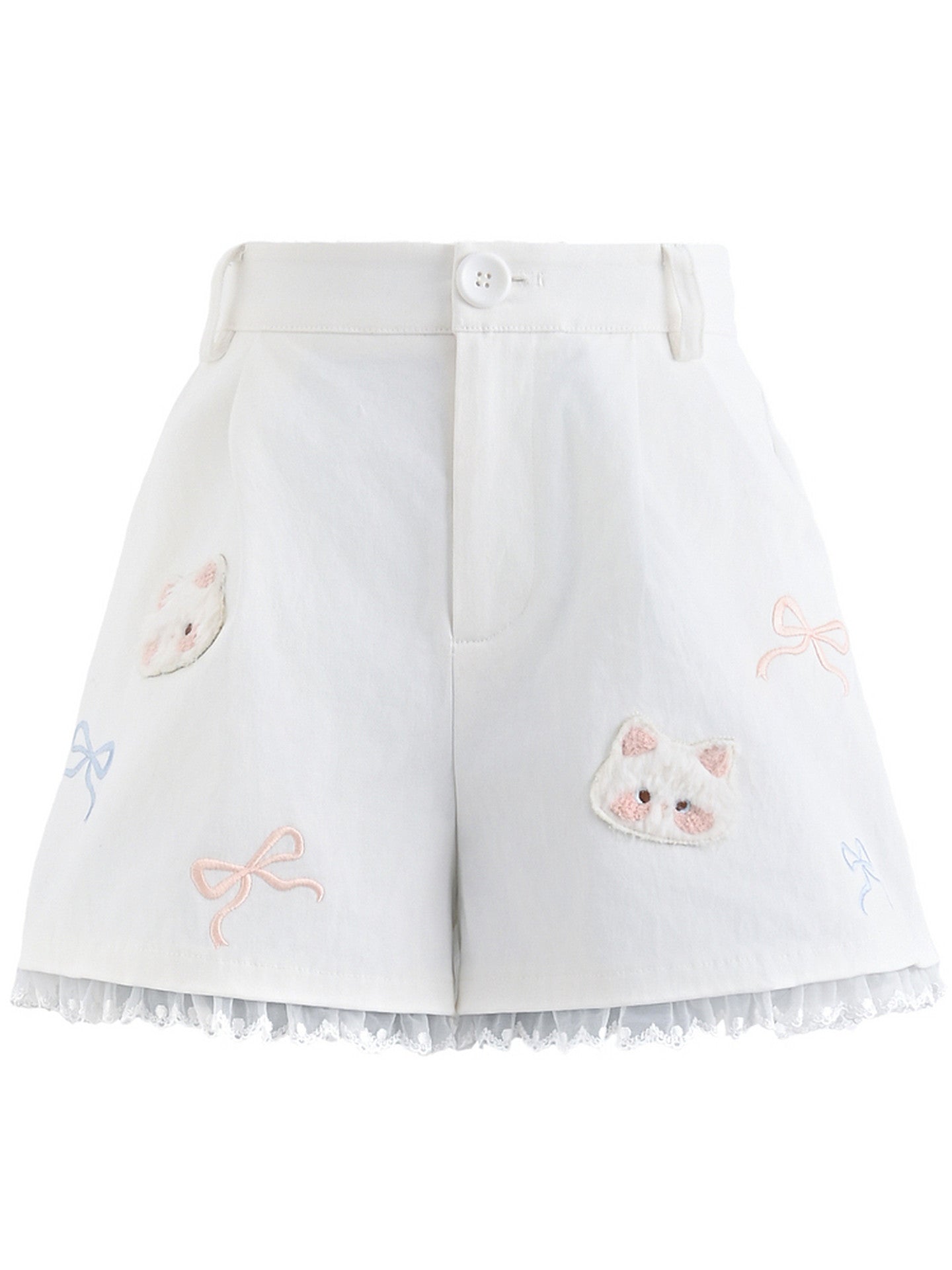 Cloud Kitten Pleated Shorts-Bottoms-ntbhshop