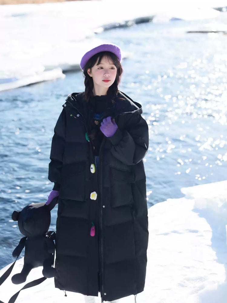 Black Devil & Fruit Puffer Coat-ntbhshop