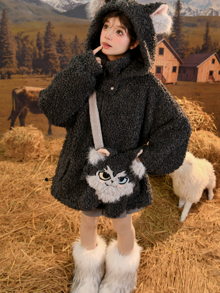 Twilight Wolf Cozy Fleece Jacket & Bag-ntbhshop