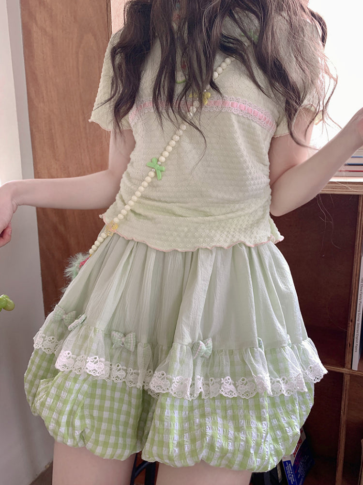 Berry Bloom Gingham Bubble Shorts-ntbhshop