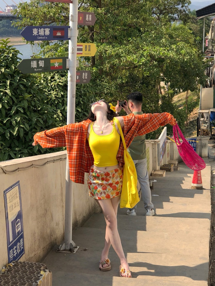 Rainbow Crush Oversize Check Shirts-ntbhshop