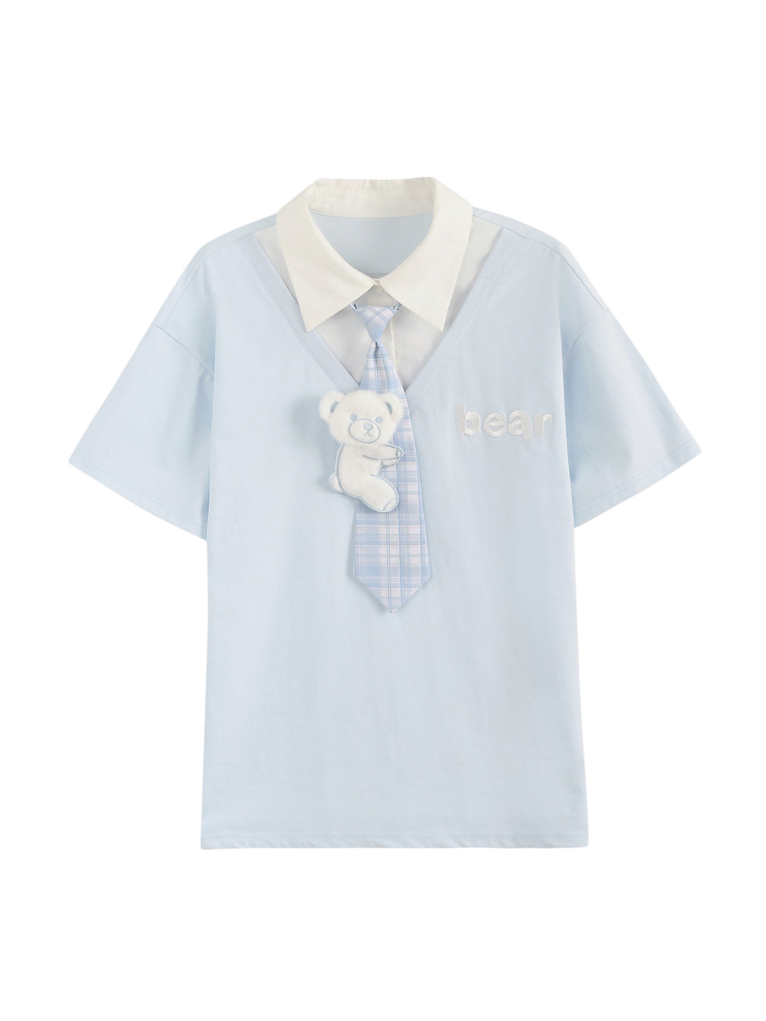 Blueberry Bear Tie Polo-Tops-ntbhshop