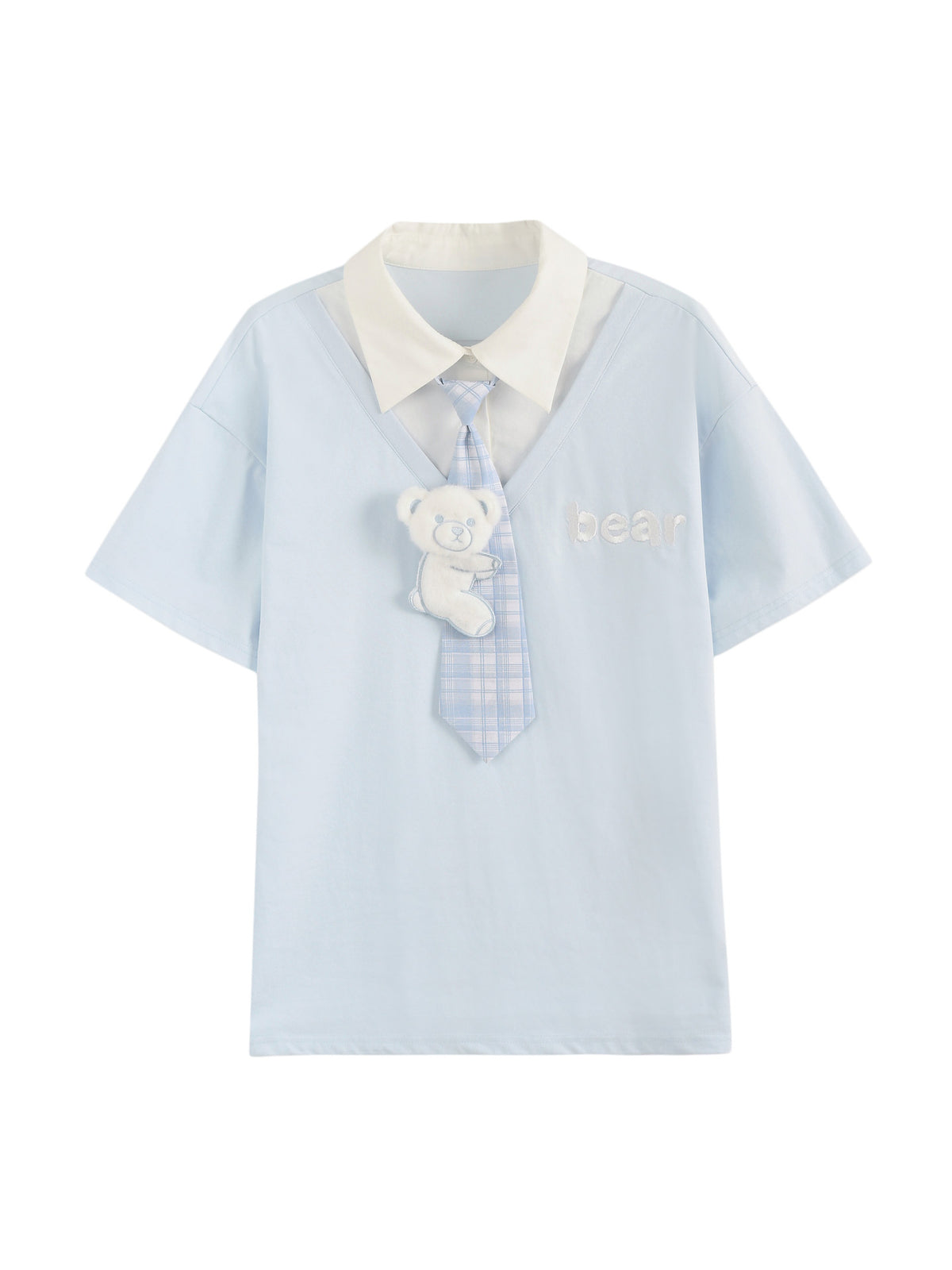 Blueberry Bear Tie Polo-Tops-ntbhshop