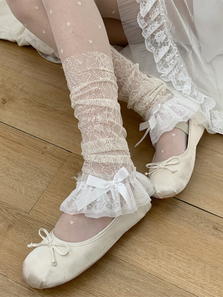 Laceveil Bloom Mesh Rosette Leg Sleeves-ntbhshop
