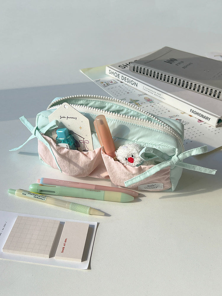 Ribbon Gather Toast Pencil Cases-Accessories-ntbhshop