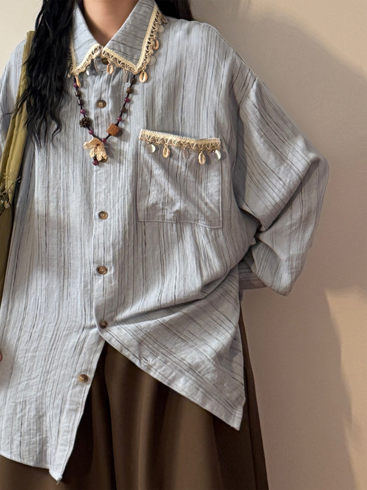 Vellum Archive Stripe Shirts-Tops-ntbhshop