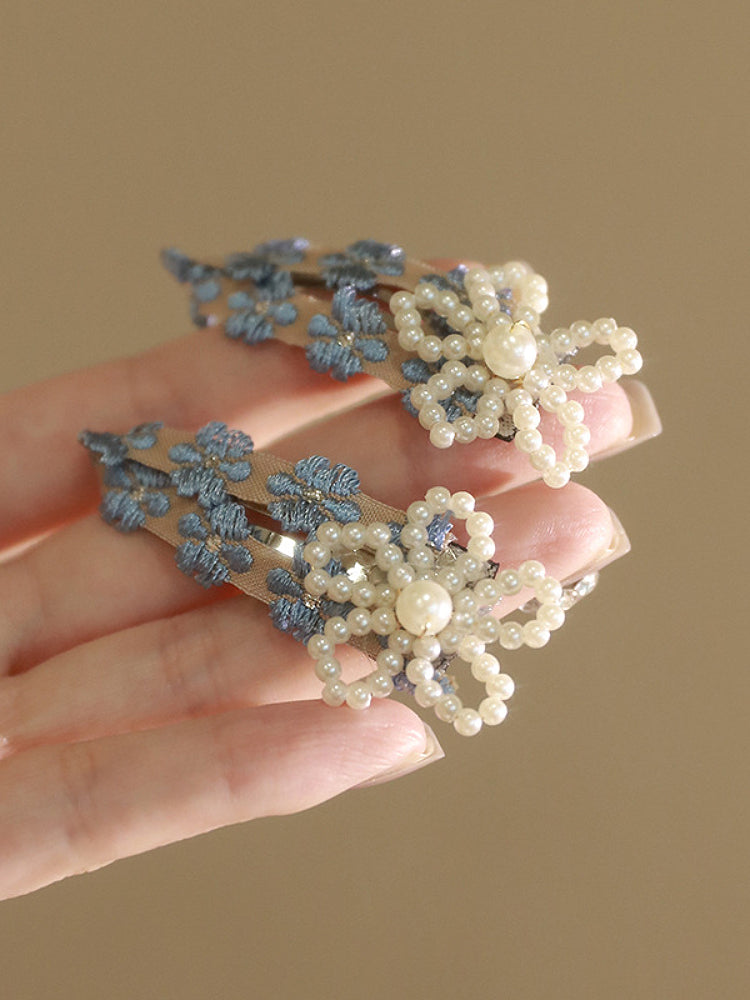 Dopamine Flower Beaded BB Hair Clips-ntbhshop