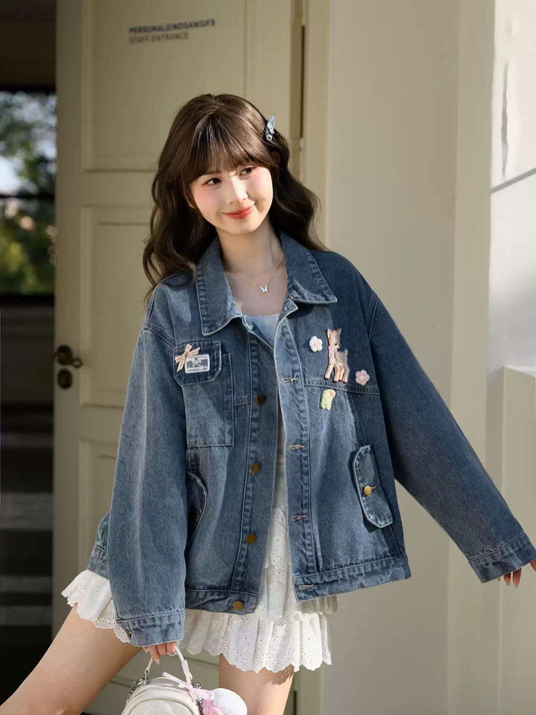 Dear Bambi Denim Jacket-Outerwear-ntbhshop