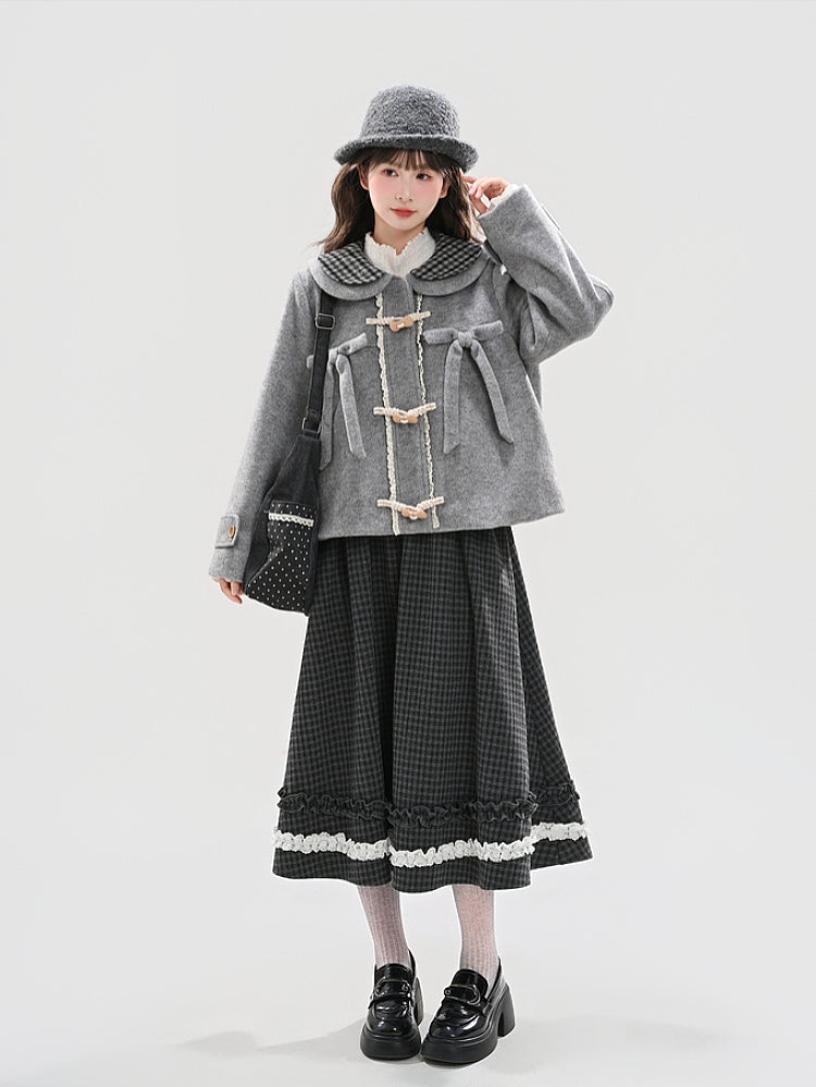 Inkroom Preppy Plaid Midi Skirt-ntbhshop