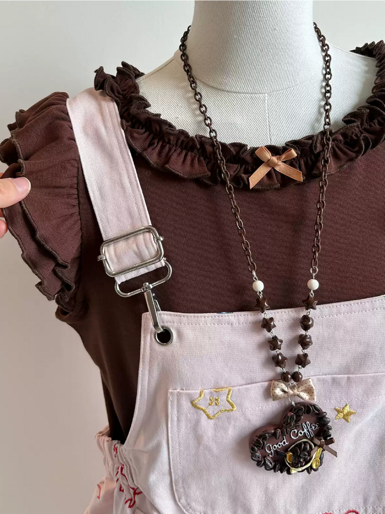 Candy Ribbon Ruffle Crop Tops-Tops-ntbhshop