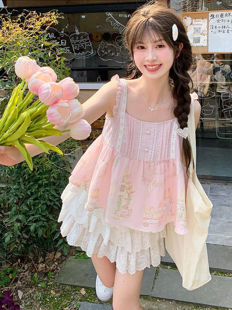 Petal Doll Lace Cami Top-Tops-ntbhshop