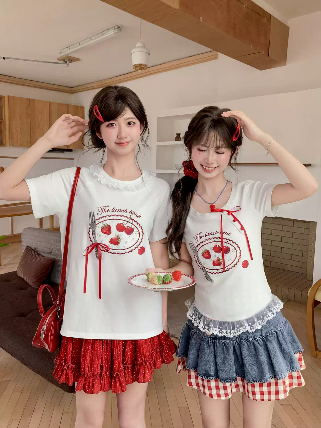 Strawberry Lunch Baby Tee-Tops-ntbhshop