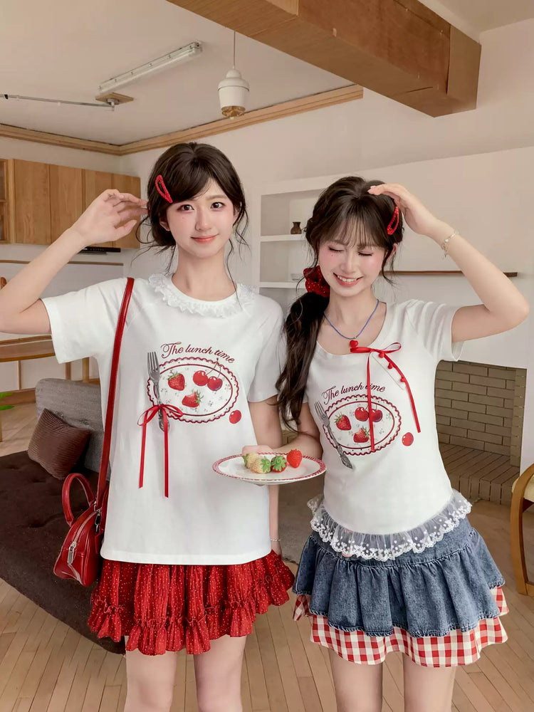 Strawberry Lunch Baby Tee-Tops-ntbhshop