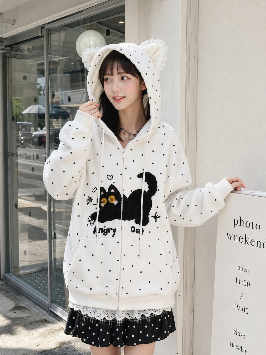 Angry Kitty Dottie Jacket-Outerwear-ntbhshop